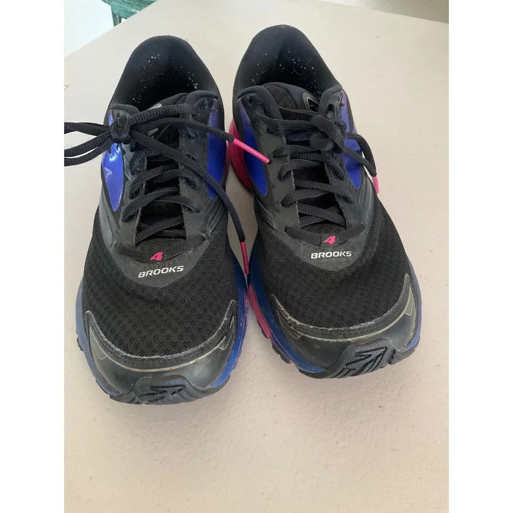 Brooks Launch 4 Running Shoes Womens 9 Black Pink Blue Iridescent 1202341B011